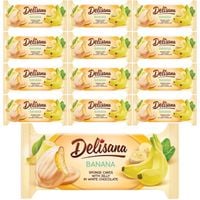 Delisana Ciastka z galaretką bananową w białej czekoladzie 135g x 14 sztuk
