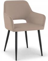 Krzesło velvetowe brązowe Olivia czarne nogi do salonu kuchni jadalni