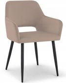 Krzesło velvetowe brązowe Olivia czarne nogi do salonu kuchni jadalni