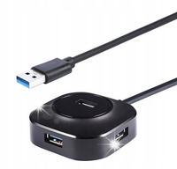 HUB USB 3.0 4x Porty + Micro USB Adapter z Kablem 1m do Laptopa i PC (A008)