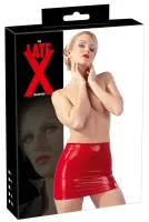 late x lateksowa spodniczka mini czerwona xl - obcisły fason