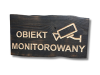 Tablica informacyjna OBIEKT MONITOROWANY deska z grawerem tabliczka