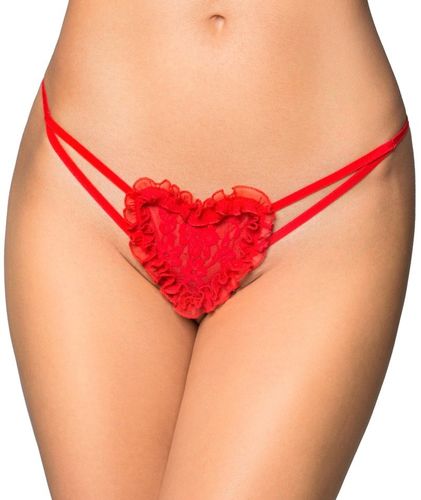 Koronkowe Stringi Serce SoftLine 2480 - Czerwone S-L (uniwersalny) na Arena.pl