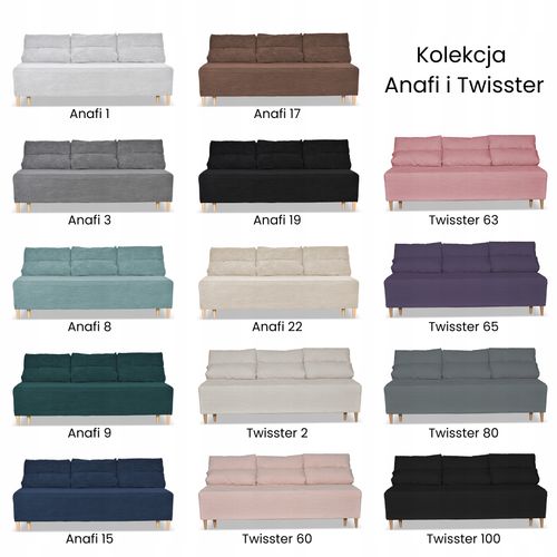 Kanapa sofa KIMO funkcja spania pojemnik Family Meble Anafi turkus sztruks na Arena.pl