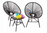 Zestaw mebli ogrodowych ACAPULCO 3 dwa kolory czarny szary