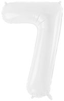 Balon foliowy Cyfra 7, 86cm, biały XL