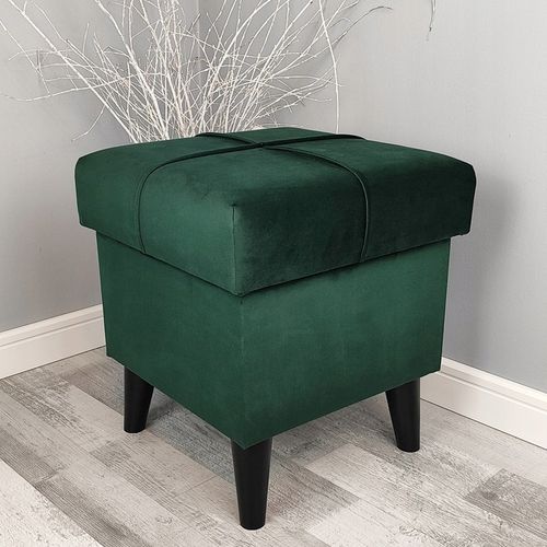 PUFA Z POJEMNIKIEM ZE SCHOWKIEM OTWIERANA PODNÓŻEK ZIELEŃ BUTELKOWA na Arena.pl