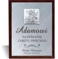 Pamiątka Chrztu Świętego srebrna obrazek Aniołek