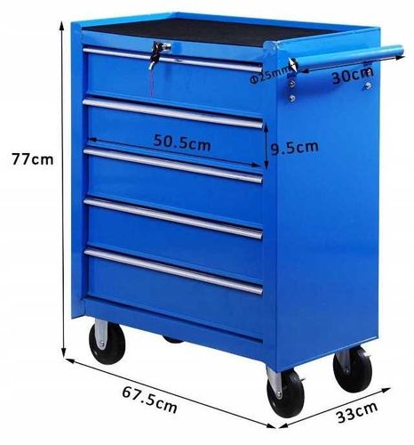 wózek narzędziowy 5 szuflad - niebieski na Arena.pl