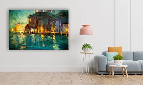 OBRAZ NA PŁÓTNIE 109 Wieczór w mieście 30x20cm na Arena.pl