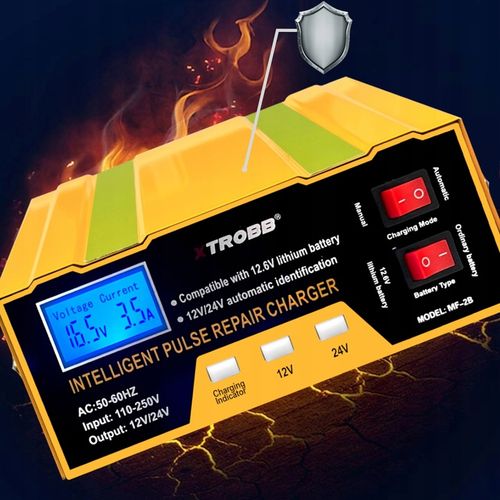 Prostownik SAMOCHODOWY AUTOMATYCZNY Z FUNKCJĄ NAPRAWY AKUMULATORÓW 12V 24V na Arena.pl