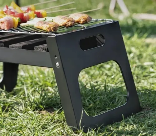 GRILL SKŁADANY TURYSTYCZNY NA KEMPING BBQ PRZENOŚNY WĘGLOWY DO OGRODU BIWAK na Arena.pl