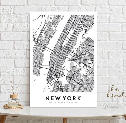 Plakat Nowy Jork plan miasta mapa 30x40 cm na Arena.pl