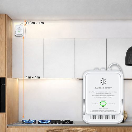 Czujnik CO/CH4 WiFi Tuya Qoltec 2w1 na Arena.pl