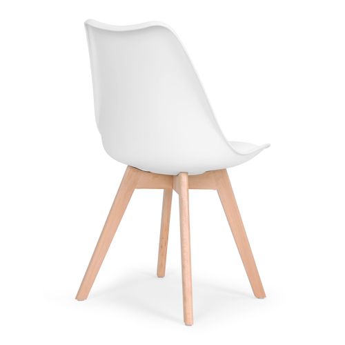 Zestaw 4 krzeseł krzesło do salonu jadalni z poduszką białe ModernHome na Arena.pl