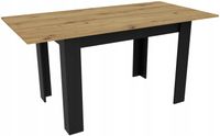 Stół Rozkładany do Jadalni Kuchni Salonu 120/160x80 Dąb Craft/Czarny