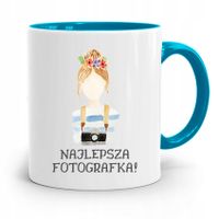 Kubek Błękitny Dla Fotografa Najlepsza Fotografka Z Nadrukiem Ze Zdjęciem
