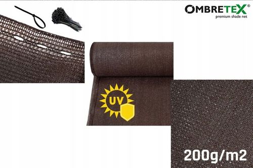 Siatka Cieniująca 1,5x15m 95% 200g Osłona Na Ogrodzenie Płot Brązowa Brąz na Arena.pl
