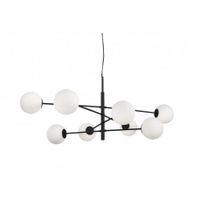 Wisząca lampa loftowa Oviedo do holu molekuły czarna biała