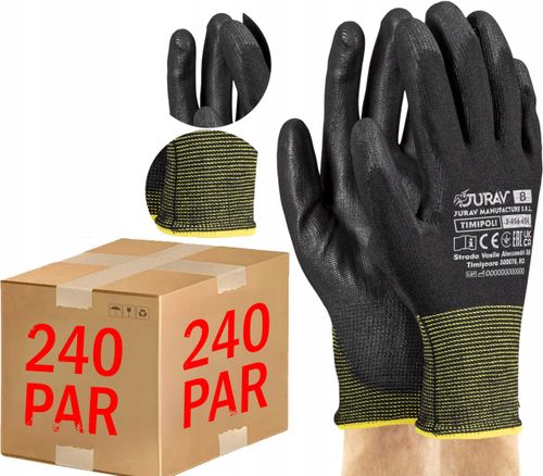 Rękawice Robocze Czarne J-TIMIPOLI_BB8-M - 240 Par na Arena.pl