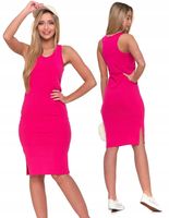 SUKIENKA DAMSKA BAWEŁNIANA TUBA GŁADKA RÓŻOWA DO KOLAN WYGODNA MORAJ M