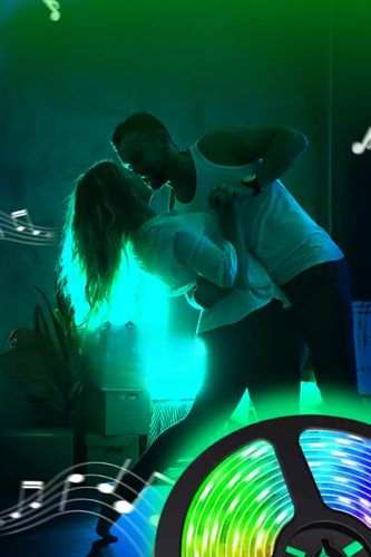 taśma led rgb 5 m 150 led neon lampki kontroler muzyczny pilot aplikacja na Arena.pl