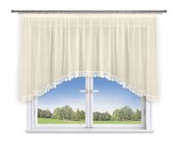 FIRANA GOTOWA 700X140,ŁUK,WOAL ECRU,GIPIURA 8CM