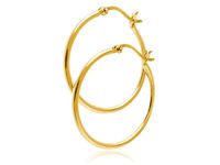 POZŁACANE KOLCZYKI GŁADKIE KOŁA KÓŁKA 3CM POŁYSK