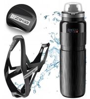 Koszyk na bidon RaceOne + bidon ELITE FLY 950ml lekki, ZESTAW ze śrubkami