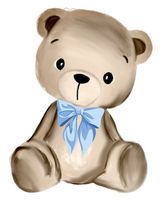 CIASTKO MIŚ ROCZEK CHRZEST NIEBIESKA KOKARDKA