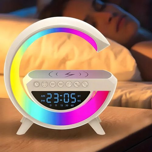 Lampka nocna biurkowa 6w1 | Zegar | Budzik | Radio | Ładowarka | Głośnik na Arena.pl