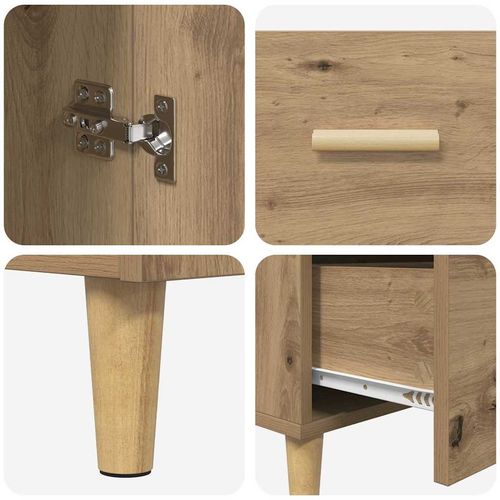 Bufet dąb artisan 34 x 69.5 x 90 cm Materiał drewnopochodny na Arena.pl