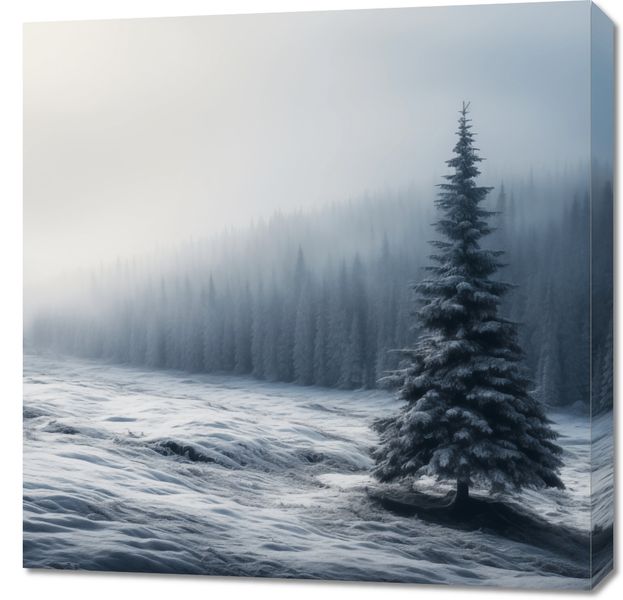 Obraz 70x70cm Samotna Choinka zdjęcie 1