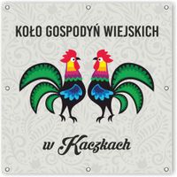 Baner Szyld z oczkami Logo Koło Gospodyń Wiejskich KGW Projekt 150x150 cm