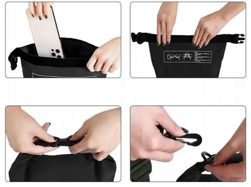 WOREK WODOODPORNY WODOSZCZELNY KAJAK TORBA PLECAK TURYSTYCZNY 20L CZARNY na Arena.pl