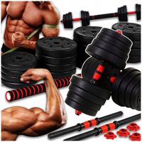 2W1 HANTLE BITUMICZNE REGULOWANE 2x20 KG SZTANGA ZESTAW HANTLI GRYF 40 KG