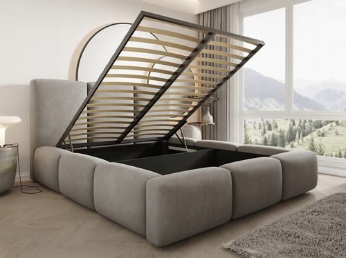 Łóżko Tapicerowane Bubble 180x200 z Pojemnikiem Stelaż Podnoszony na Arena.pl