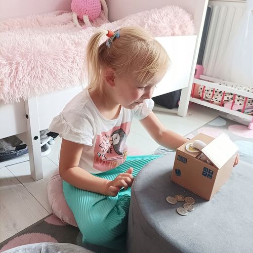 Skarbonka Kot Kotek Interaktywna Automat Miałczy Otwierana Prezent Dzieci na Arena.pl