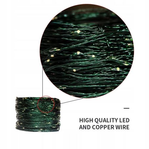 Lampki druciki mikro 500LED 50 METRÓW NA ZIELONYM KABLU na Arena.pl