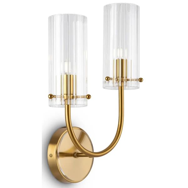 Kinkiet ścienny Arco MOD223WL-02BS1 klasyczny szklany mosiądz zdjęcie 1