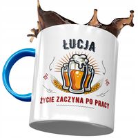 Kubek Błękitny Dla Łucji Przyjaciółki Na Prezent Z Nadrukiem Ze Zdjęciem