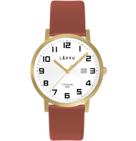 LAVVU Wyjątkowo lekki zegarek ​ TITANIUM LYNGDAL Gold