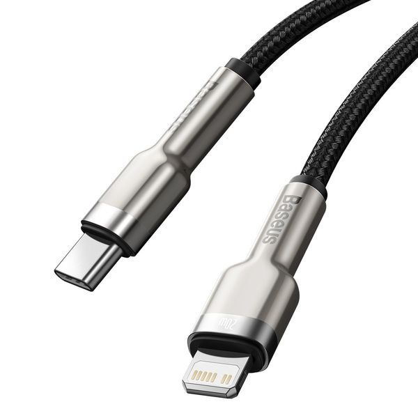 kabel usb-c do lightning baseus cafule, pd, 20w, 1m (czarny) zdjęcie 5