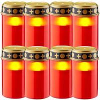 8x ZNICZ WIECZNA LAMPKA WKŁADY DO ZNICZY ŚWIECZKA LED ZNICZE NA GRÓB GROBY