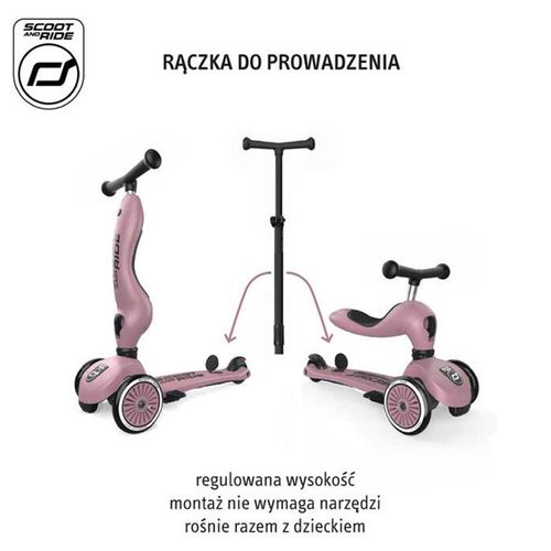 Jeździk i Hulajnoga Scootandride 2W1 z rączką do prowadzenia Wildberry Highwaykick 1 Push and Go na Arena.pl