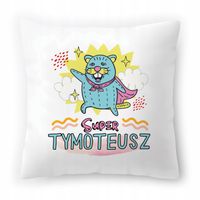 Poduszka Biała 40X40 Cm Dla Tymoteusza Dziecka Z Nadrukiem Ze Zdjęciem