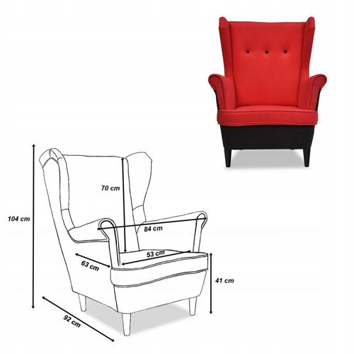 Zestaw wypoczynkowy ARI DUO sofa fotele  czarno - czerwony na Arena.pl