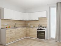 Zestaw mebli kuchennych Rodos Białe + SONOMA