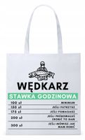 Dla Wędkarza Rybaka Torba Eco Biała Shopper Z Nadrukiem Ze Zdjęciem