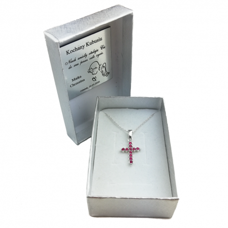 SREBRNY KRZYŻYK OZDOBNY Z CYRKONIAMI SREBRO PRÓBY 925 DOSTĘPNY W RÓŻNYCH KOLORACH na Arena.pl